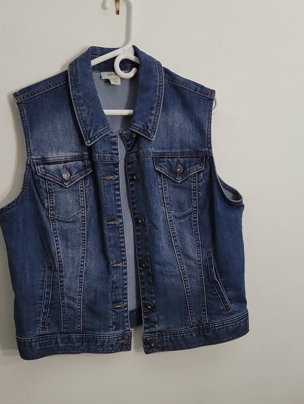 Style & Co. Dark Blue Denim Vest